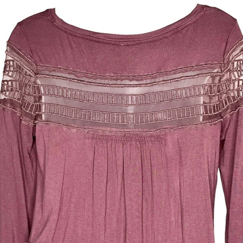 Free People Roxie Long Sleeve Tee Washed Purple - XS - Picture 6 of 10